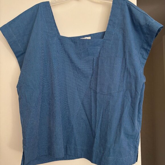 NWOT Square-Neck Top in Pinstripe (size L) - Picture 4 of 4